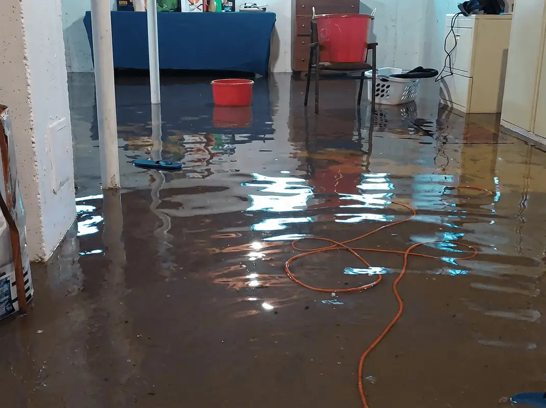Basement with boiler, cabinets and washing machine completely flooded in Chandler, AZ